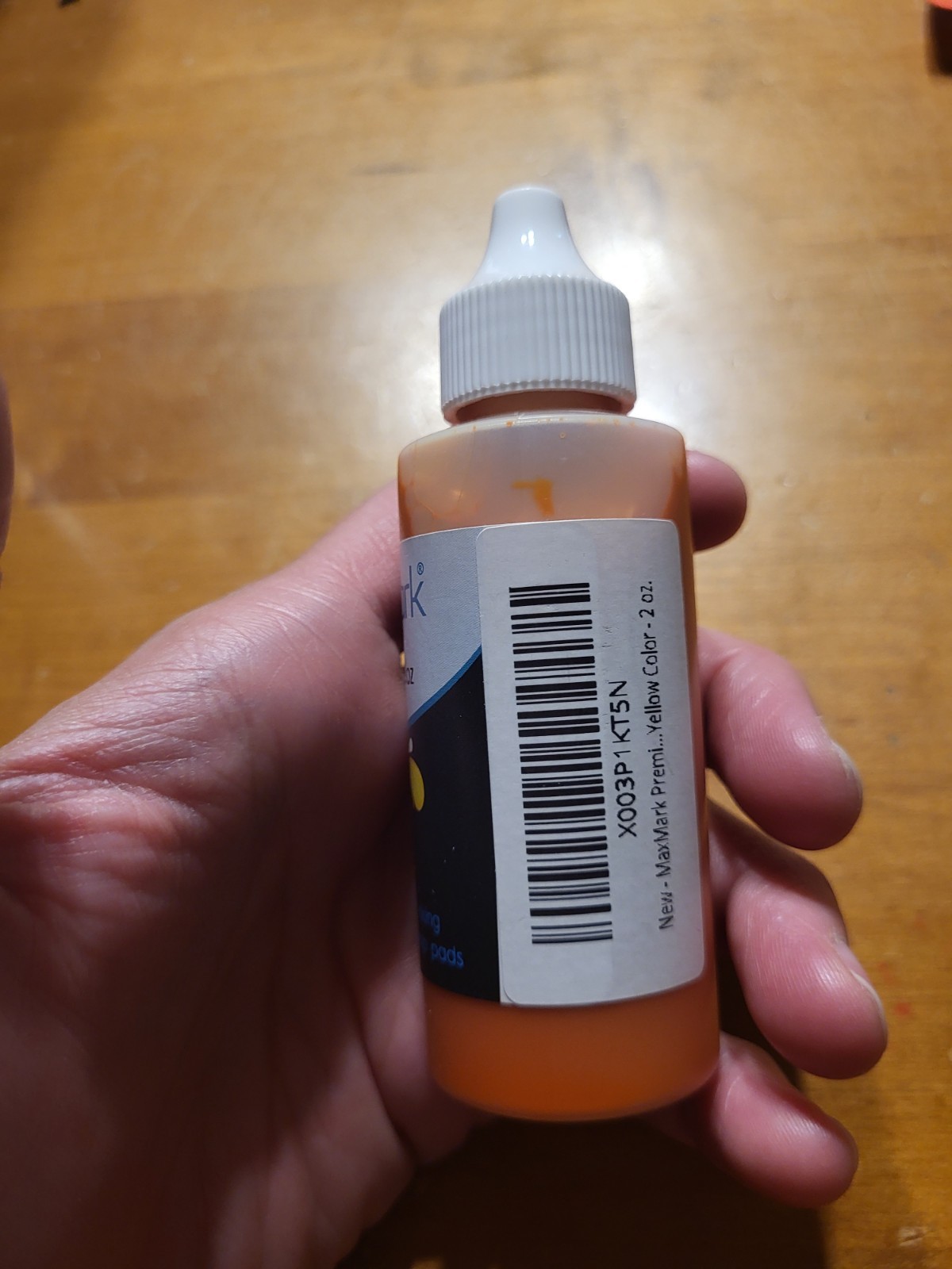 MaxMark Premium Dark Yellow Water Based Ink 2 oz Refill