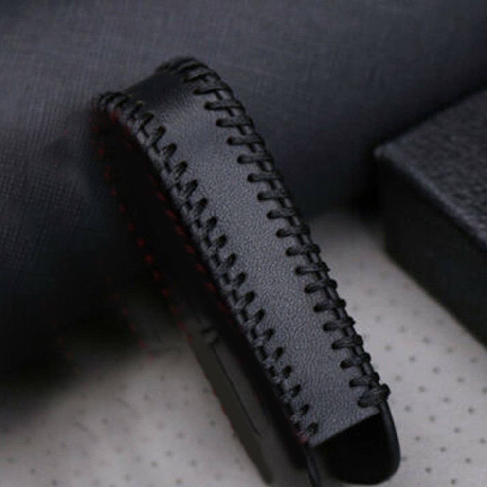 Key Case With Keychain Car Keychain Button Cover Leather