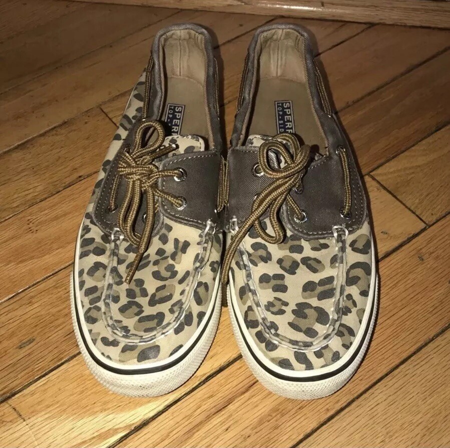 Sperry Top Side Cheetah Print Sz 7