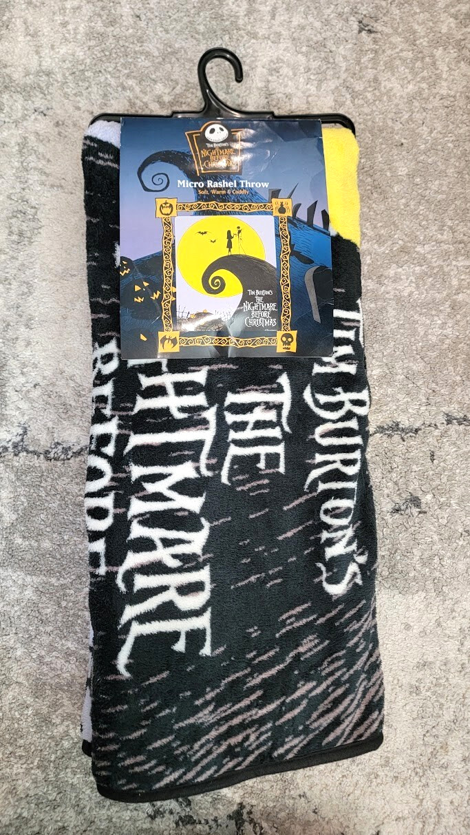 Nightmare Before Christmas Spiral Hill Jack & Sally Throw Blanket 2004 NEW