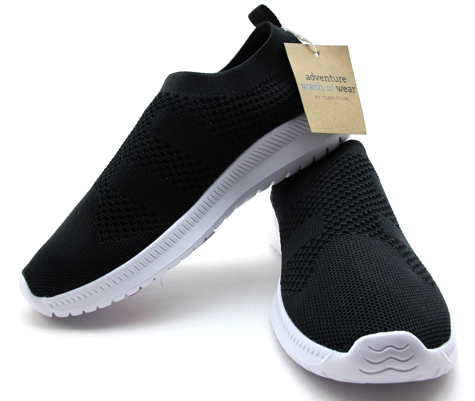Wash n Wear Youth/Teens Shoes by Classic Club Slip on Sneakers Black Sz 3 NEW
