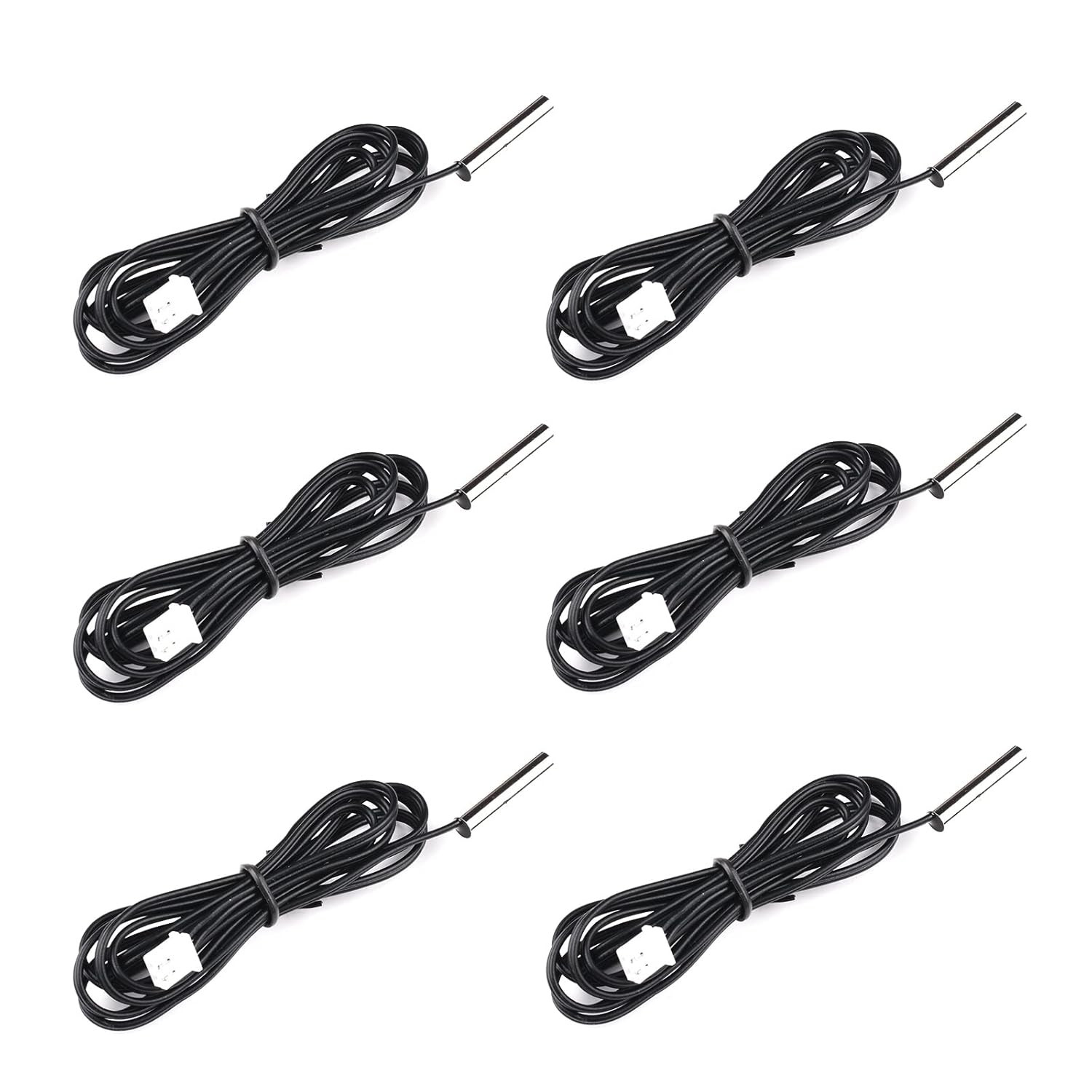 6-Pack 10K 3950Ω NTC Thermistor Sensor Probe 1M Cable Stainless Air Conditioner