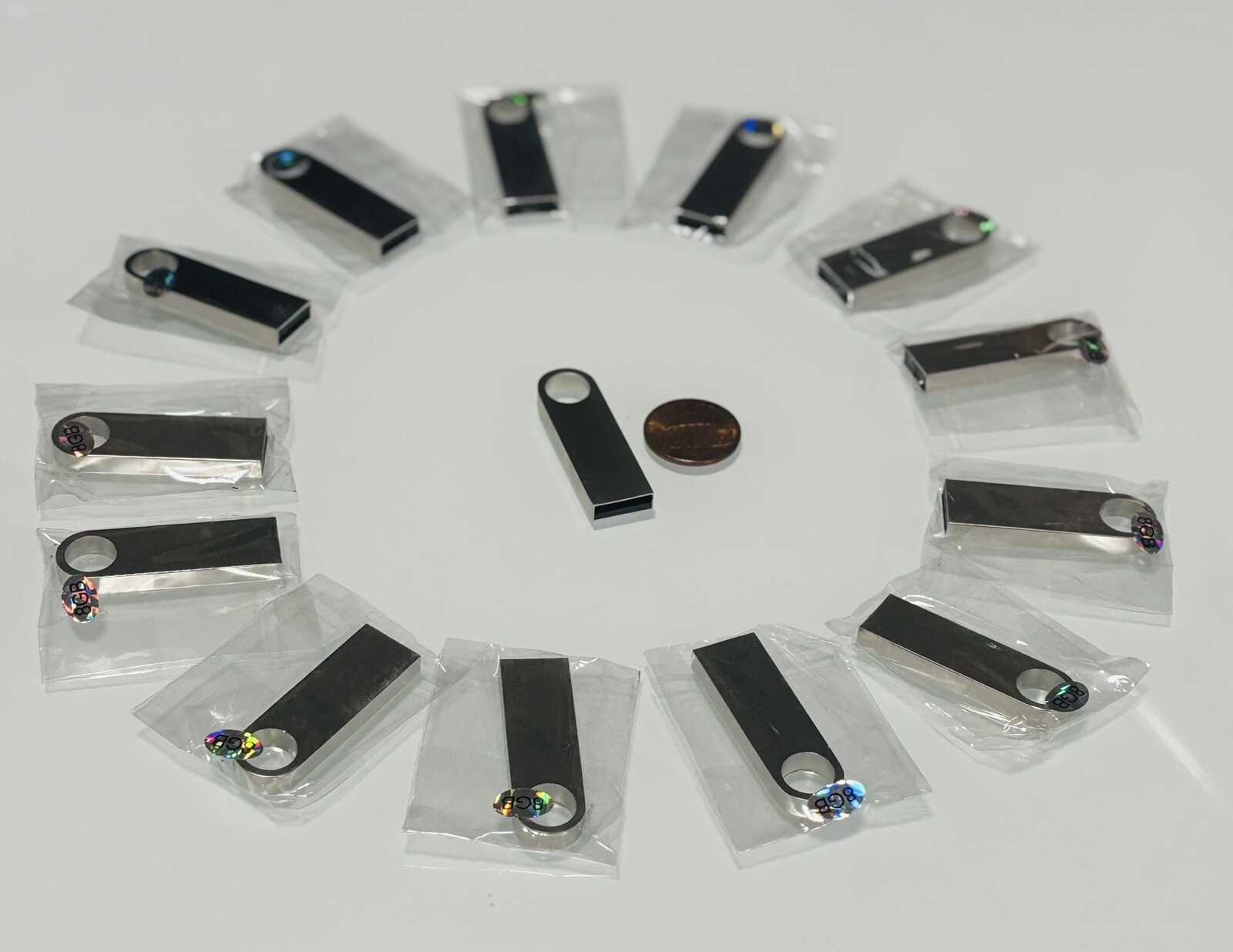 METAL USB STICK 100 PCS 8GB NO LOGO