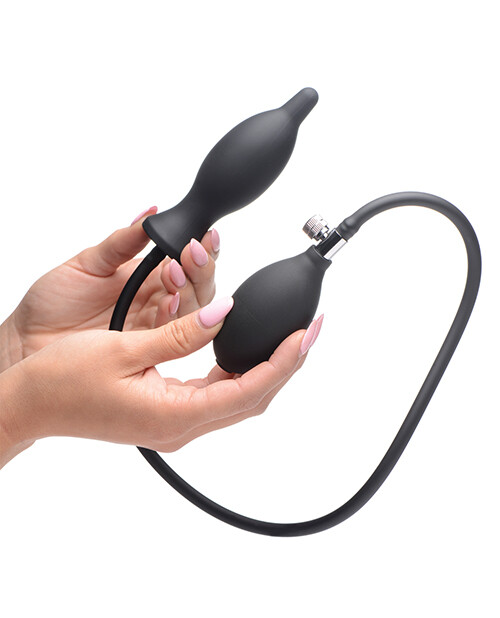 Master Series Dark Inflator Inflatable Silicone Plug - Black