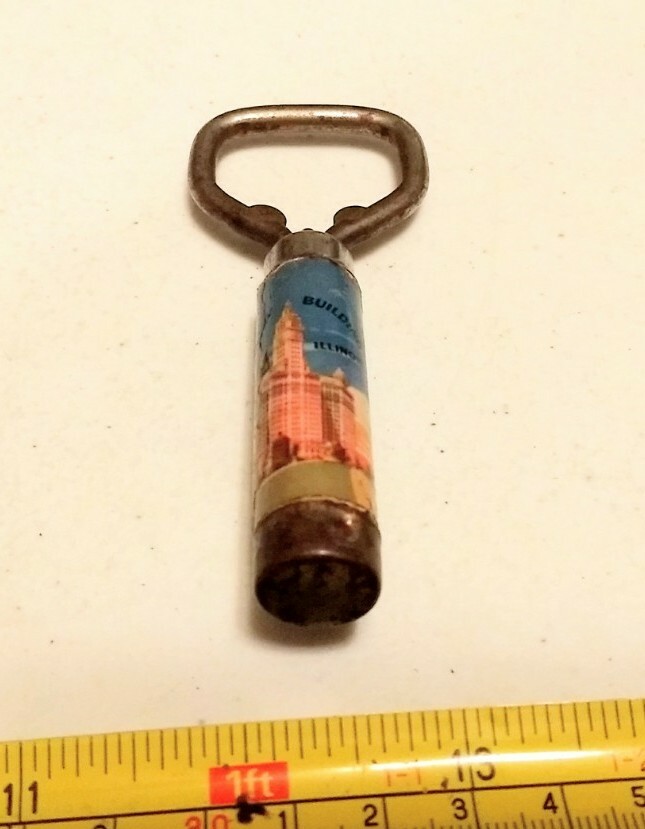 Vtg Wrigley's Building Chicago Illinois Advertising Bottle Opener & Corkscrew