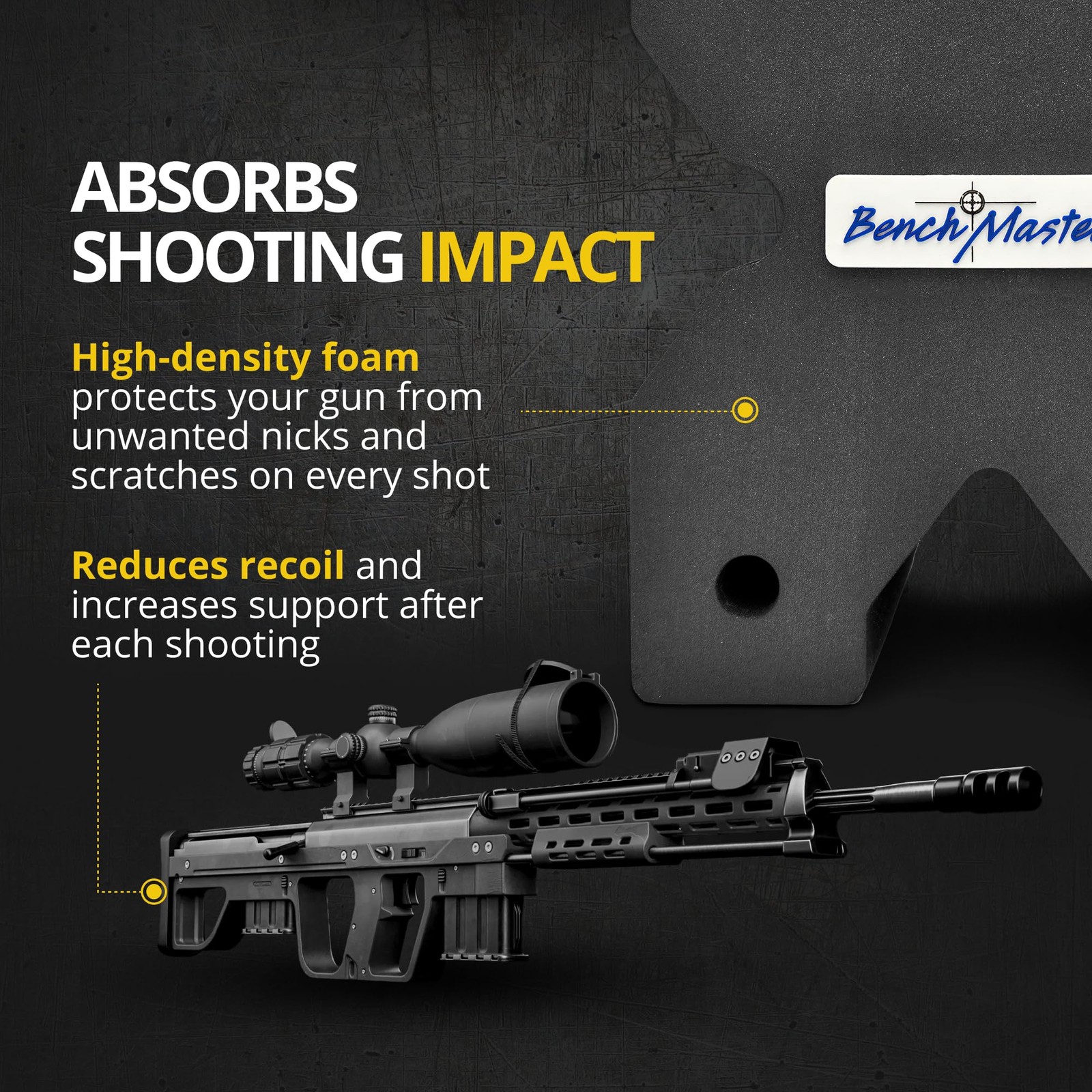 Portable Protective Rifle Rest High Density Foam Adjustable USA Crafted 8x6x4