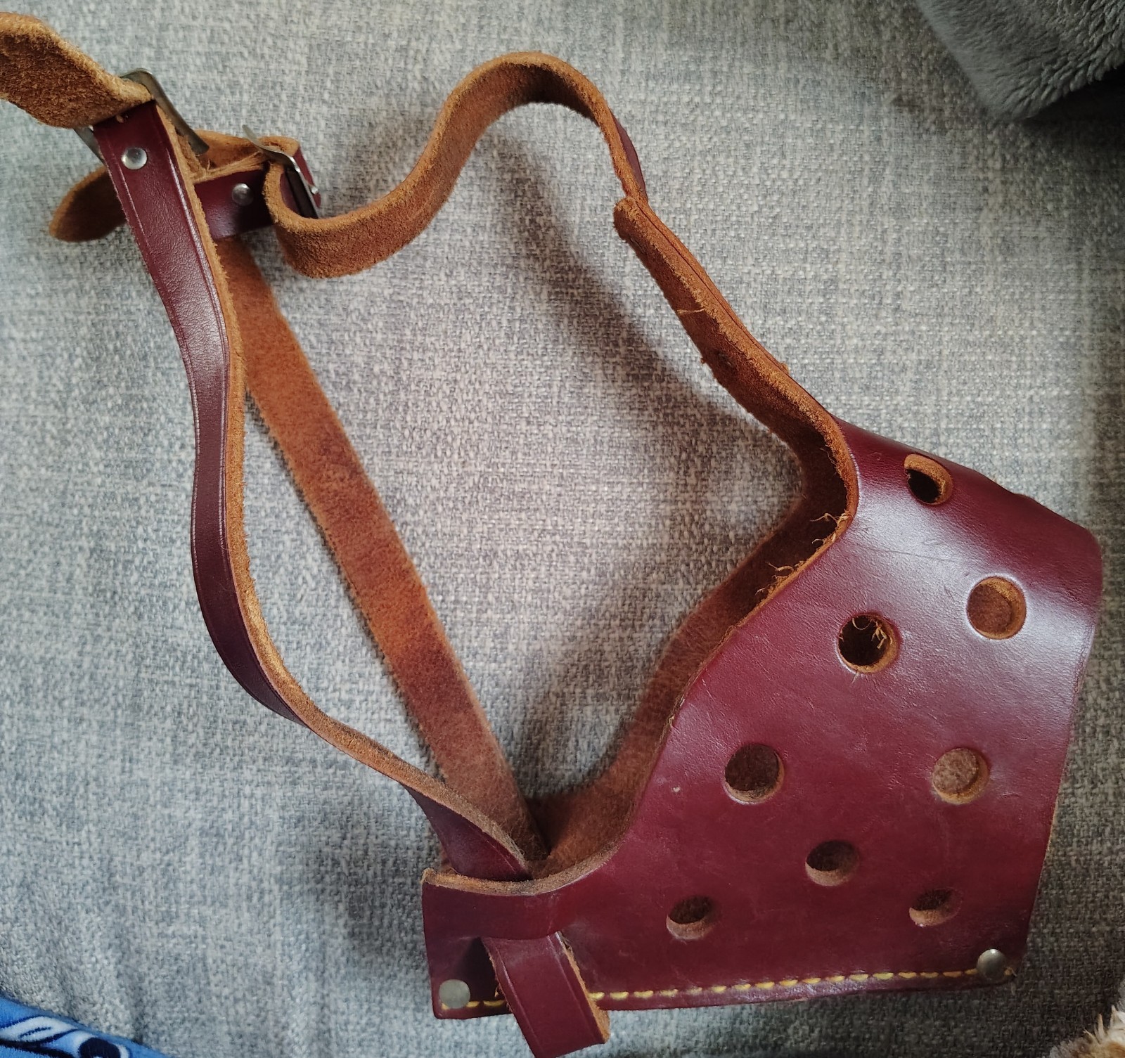Brown Leather Dog Muzzle Large