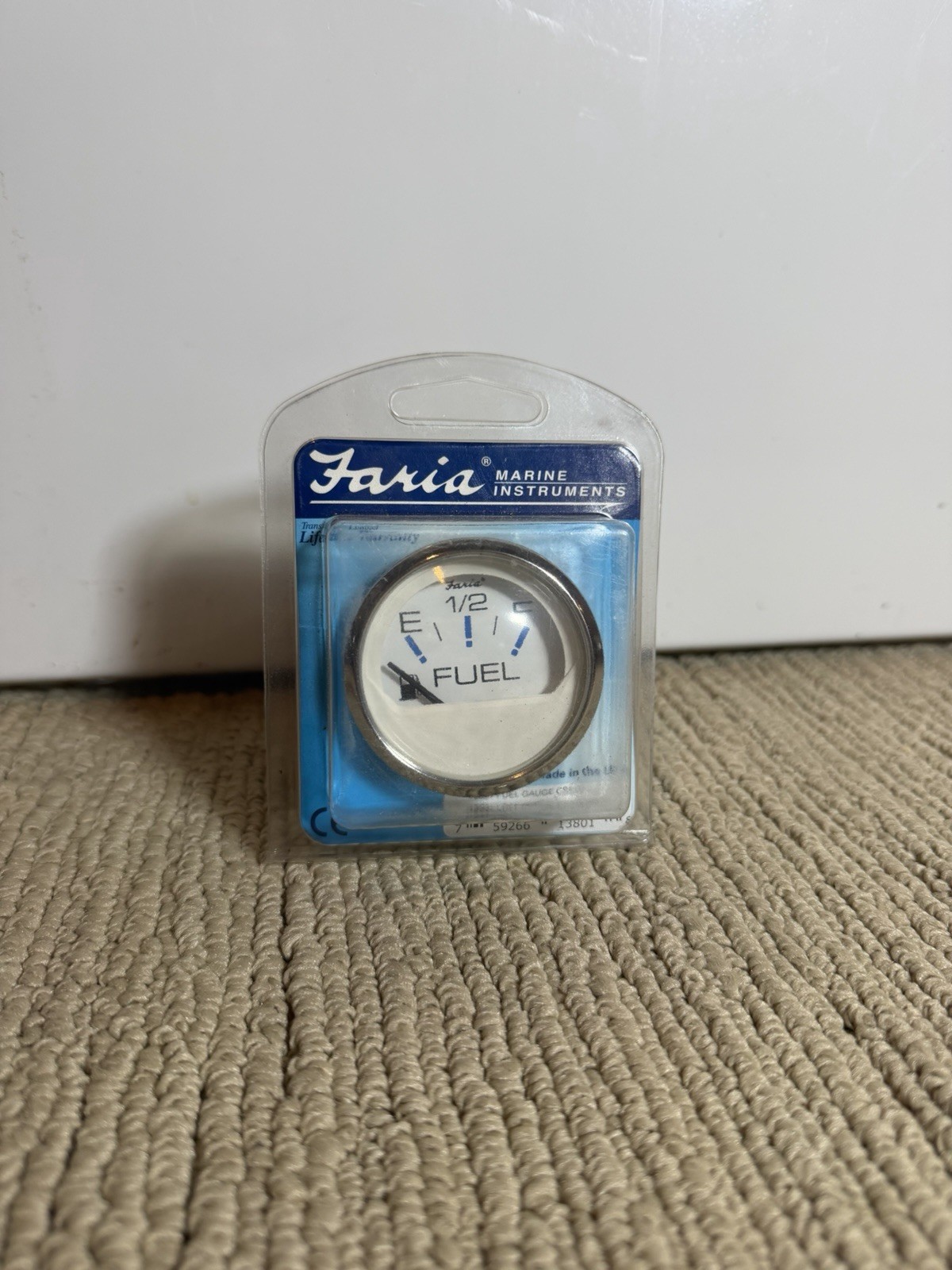 Faria Chesapeake SS White 2" Gauge - Fuel Level Gauge F13801