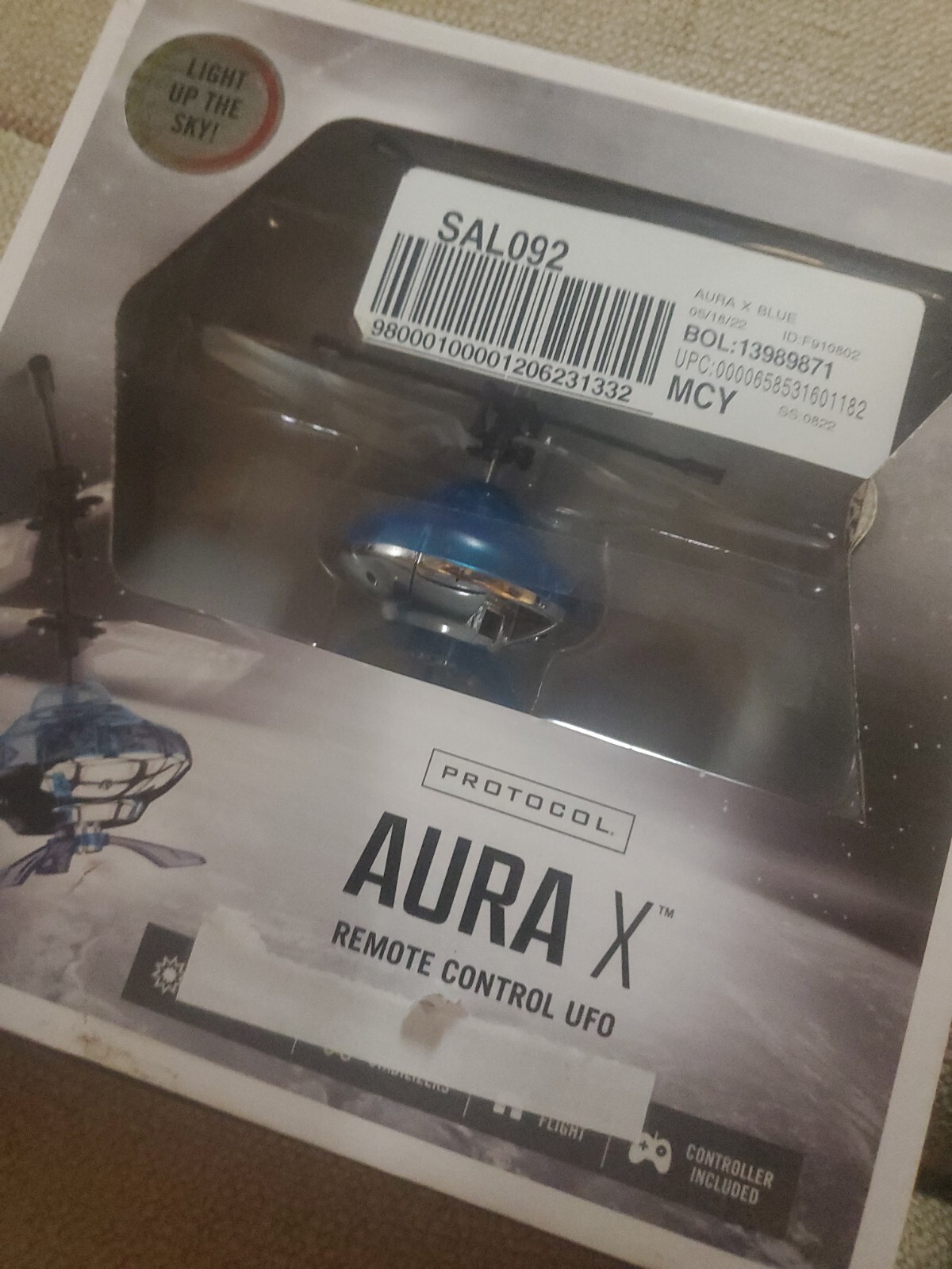 Protocol Aura X Remote Control RC UFO w/ Multi- Colored Lights Auto-Stabilizers