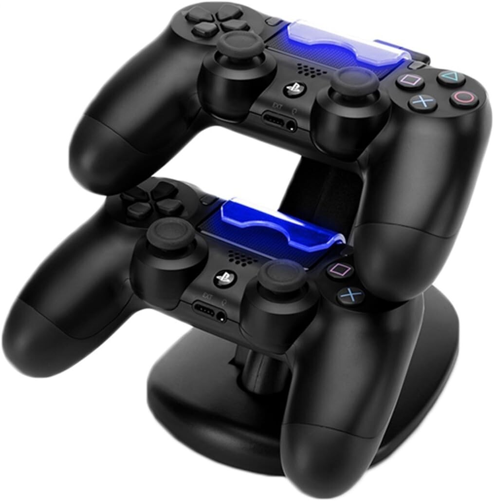 Fast Charging Stand For 2 Sony PS4 Controller; Dual Station Dock, USB, LED