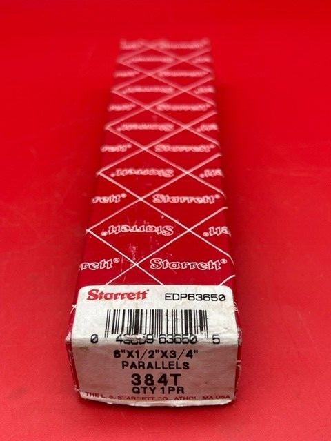 Starrett 384T Steel Parallel 6" Length, 1/2" Thickness, 3/4" Width - rust