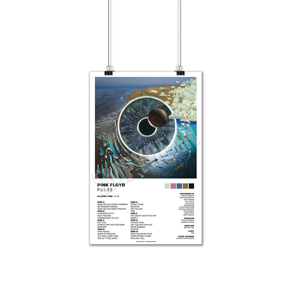 Pink Floyd Pulse Live Vinyl Record LP Album Poster Art Print