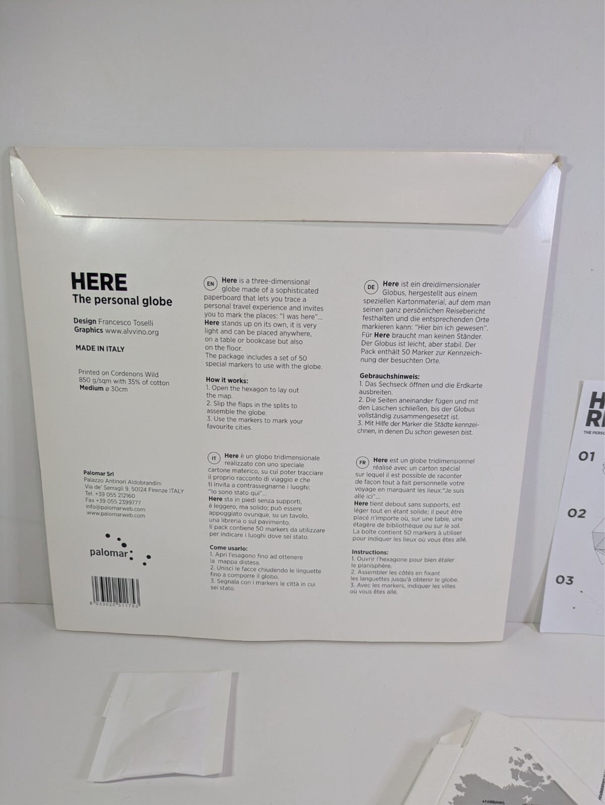 HERE Personal Globe Three-dimensional Paperboard Dodecahedron Cities World Map