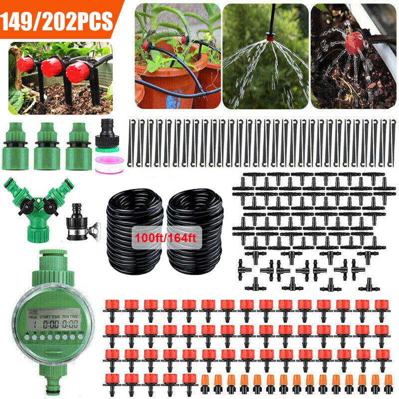 149/202PCS Drip Irrigation System Garden Plant Self Watering Micro Sprinkler Kit