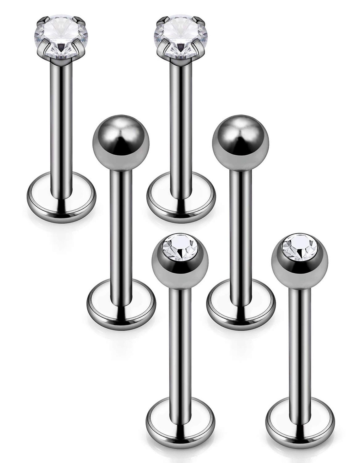 Hoeudjo 16G Solid Grade 23 (G23) Titanium Labret Monroe Lip Ring Tragus/Helix...