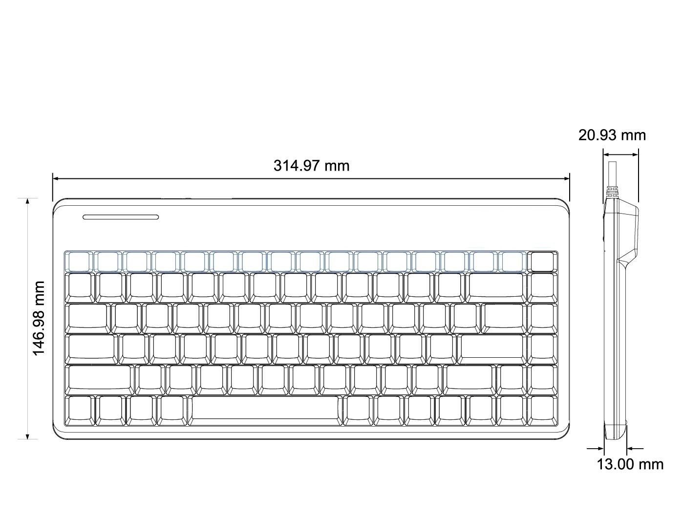 Wired PS2 Mini Keyboard, Black, US English Layout for Efficient Typing