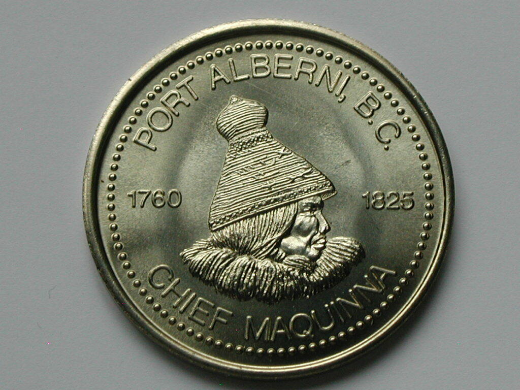 Port Alberni BC 1778-1978 Captain Cook Medal with Indian Chief & Traditional Hat