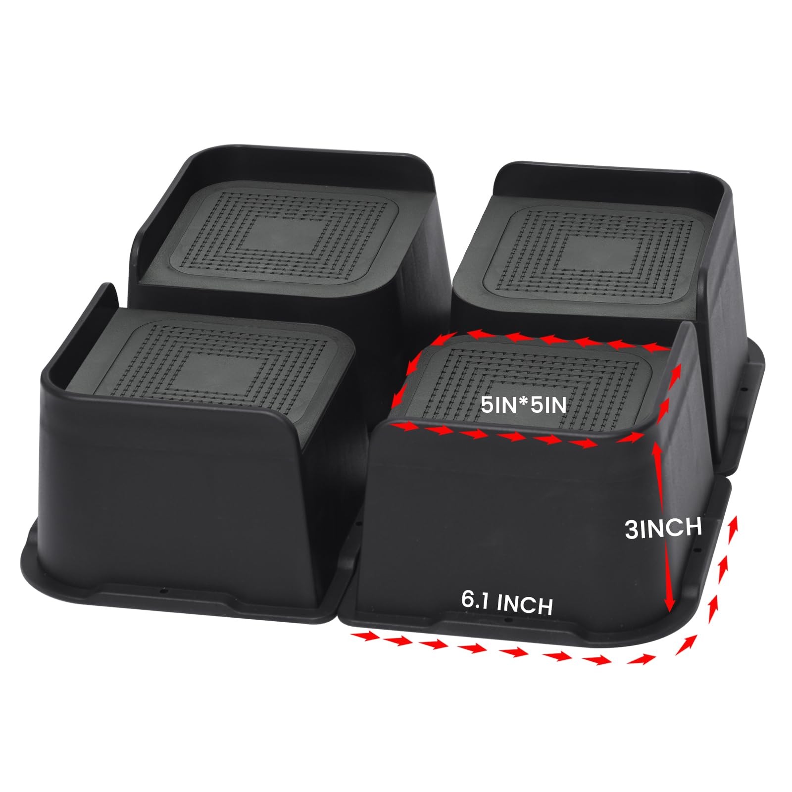 Bed Risers Heavy Duty, Oversized Furniture Risers, Support Up to 6000 Lbs, Li...