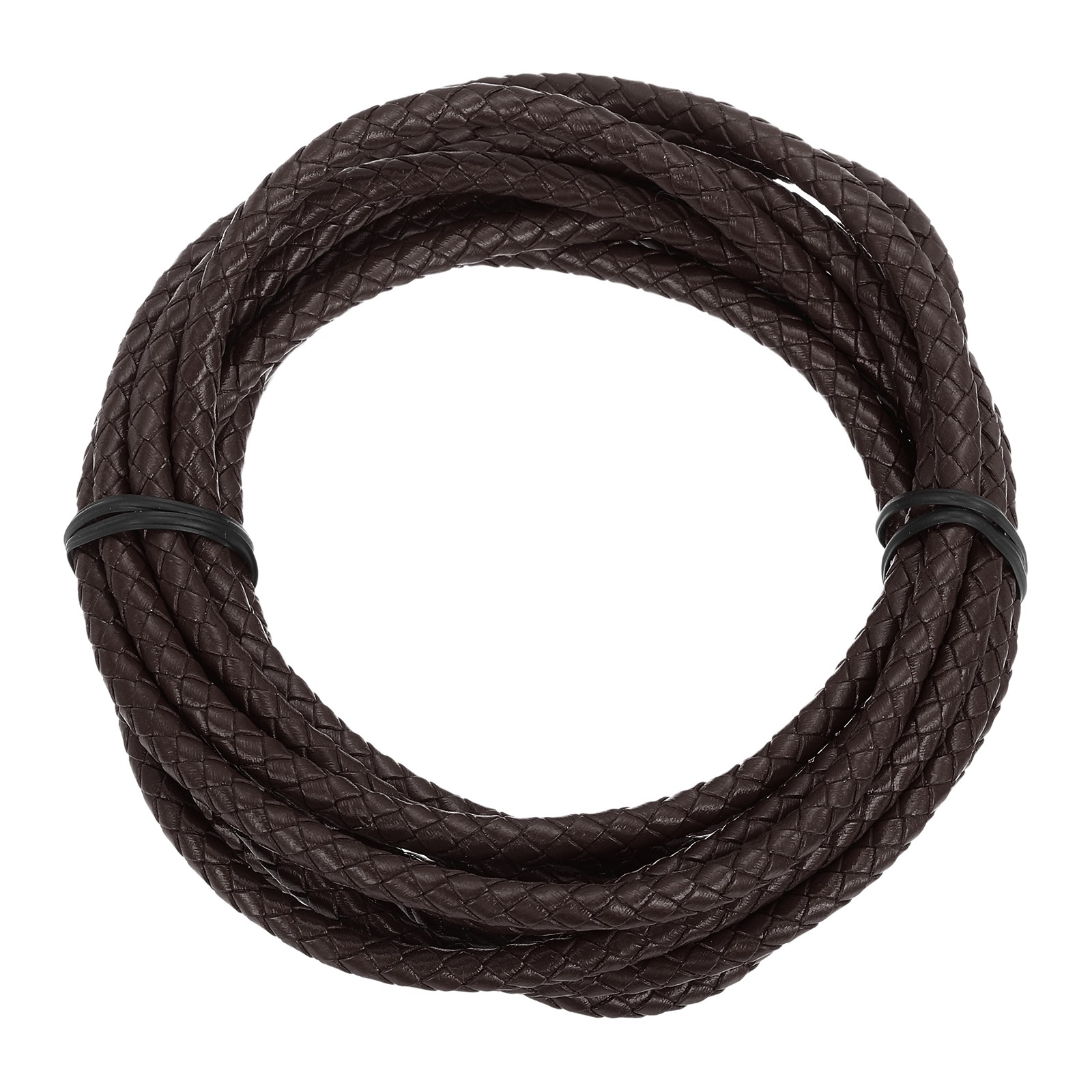 Braided Leather Cord, 6mm 3.3 Yard for Jewelry Making, Dark Brown, 3 meters