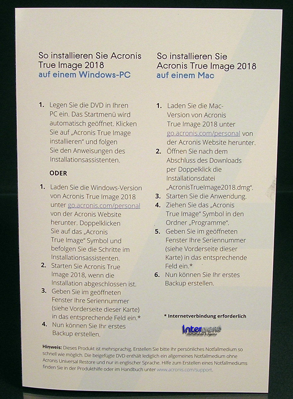 Acronis True Image 2018 Full Version 1 PC/Mac Box, CD + Universal Restore Original Packaging NEW