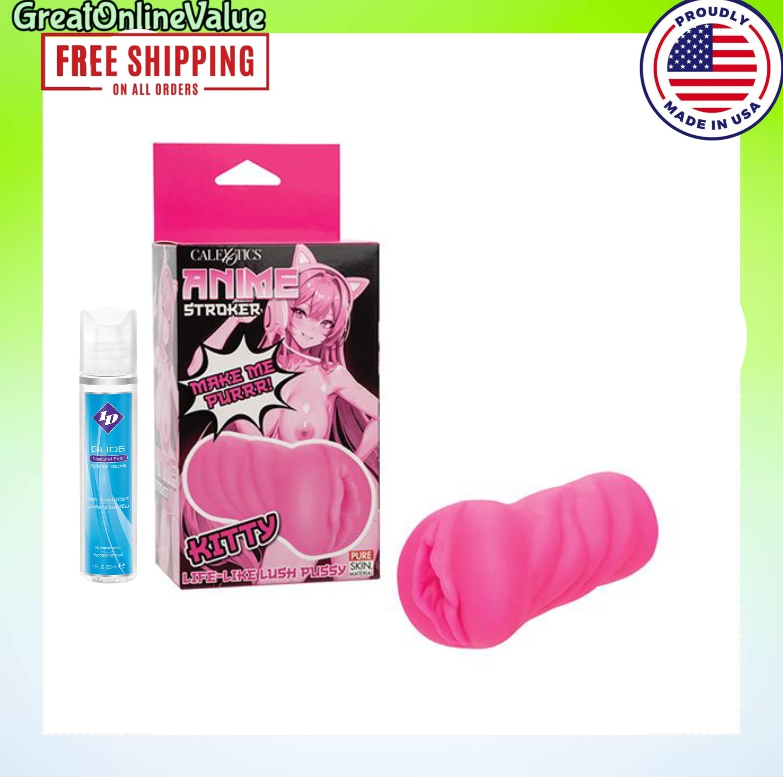 Anime Cat Girl Male Masturbater  Stroker Pocket-Pussy Toy Men Lubricants