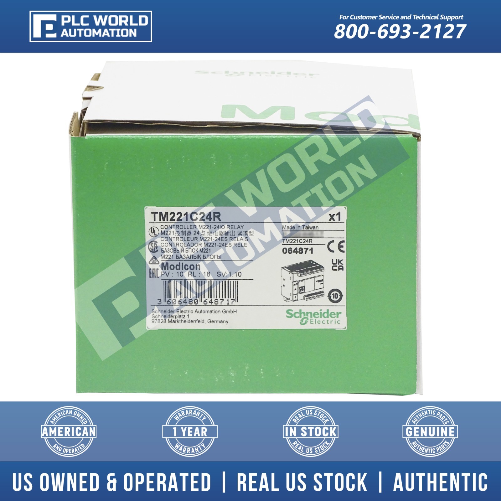 Schneider Electric TM221C24R Modicon M221 Controller, Relay Outputs, Brand New