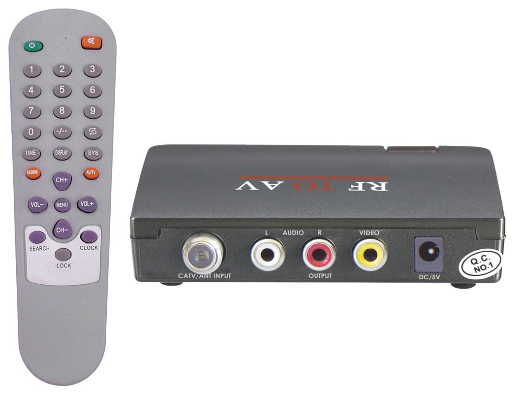Analog NTSC TV Tuner RF To RCA AV Converter - CATV Satellite TV Out Modulated RF