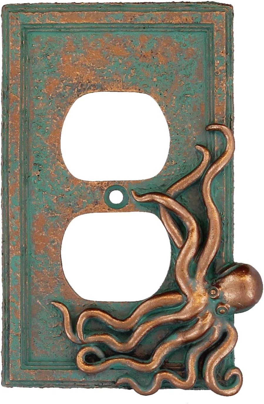 Large Octopus/Kraken Electrical Cover Wall Plate Bronze/Verdigris Finish Style 2