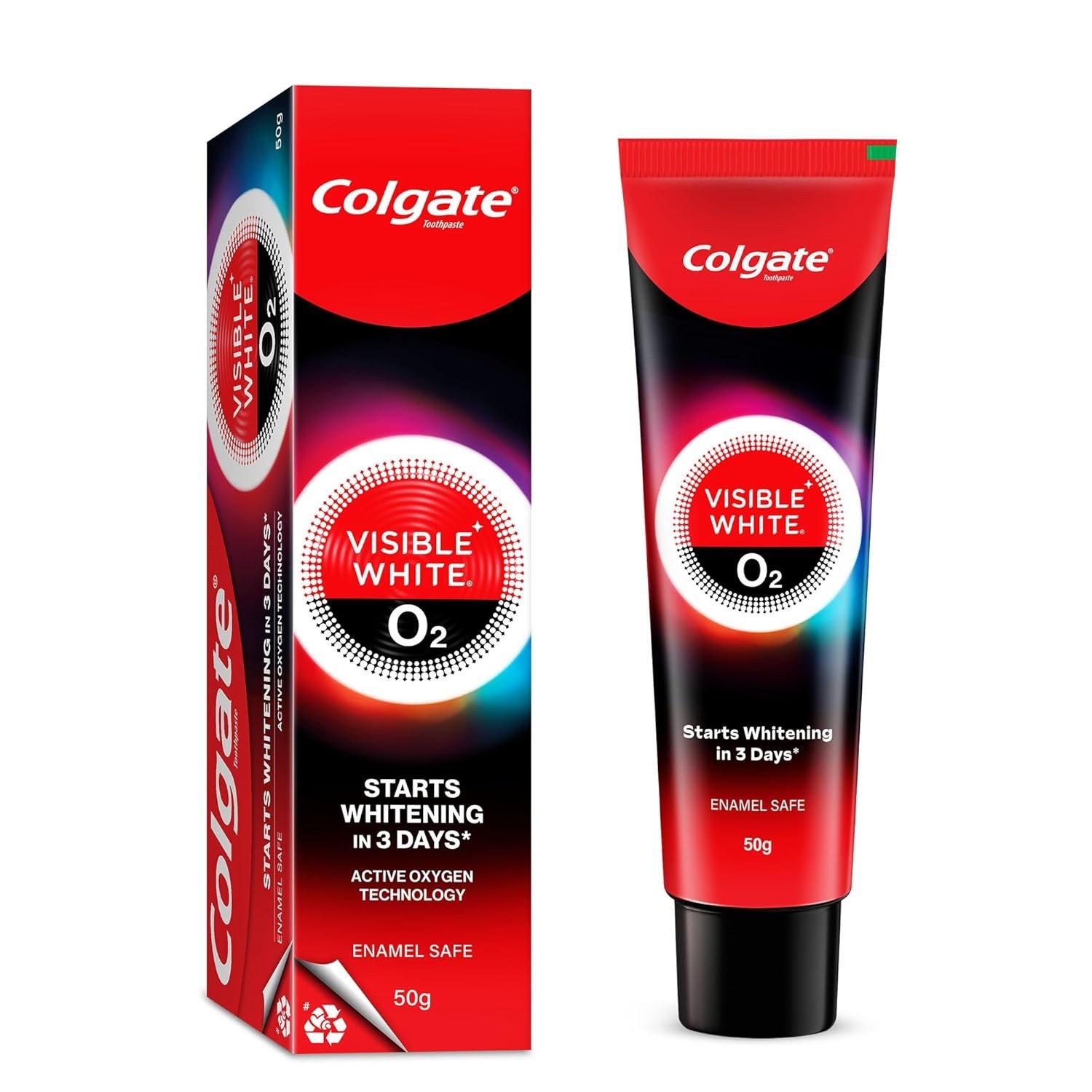Colgate Visible White O2 Whitening Toothpaste 50g Noticeably Whiter Teeth