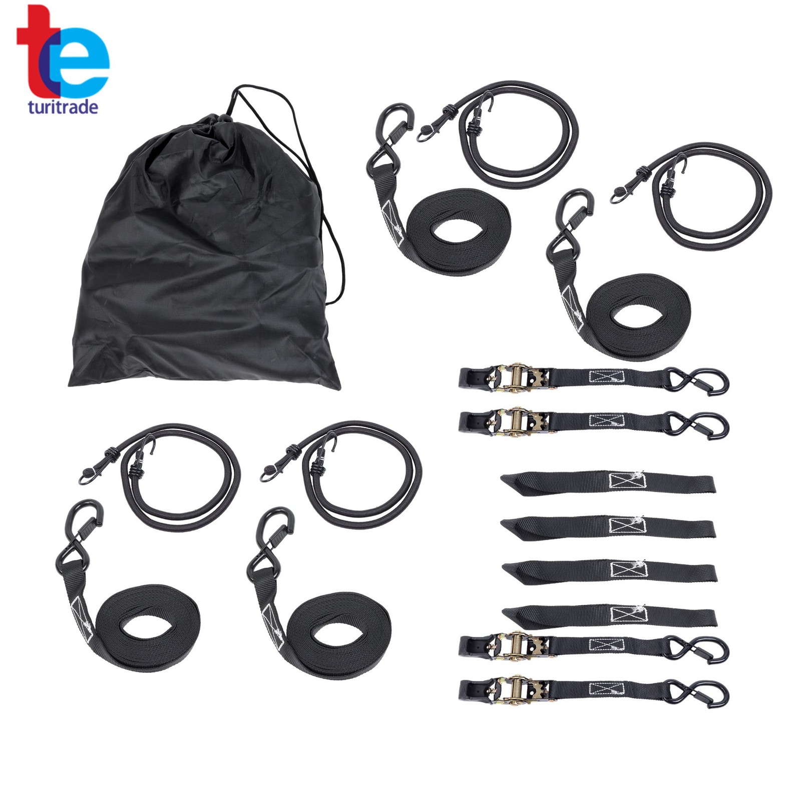1 Inch x 15 Ft 4 Pack 2200Lbs Ratchet Tie Down Straps Fracture Strength S-Hooks