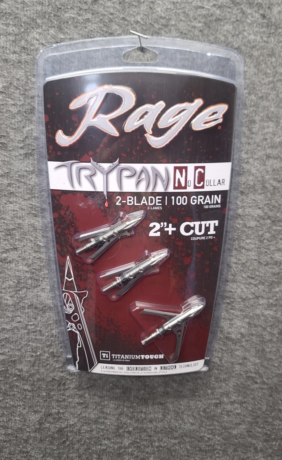 Rage Trypan NC Broadhead 100gr 3 Pack R35700 Titanium Rear Deploy