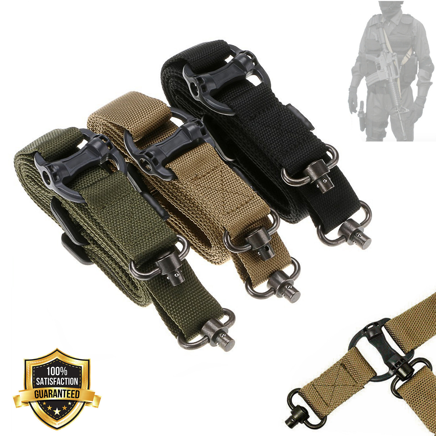 Retro Tactical Adjust Quick Detach QD 1 2 Point Multi Mission 1.2" Rifle Sling
