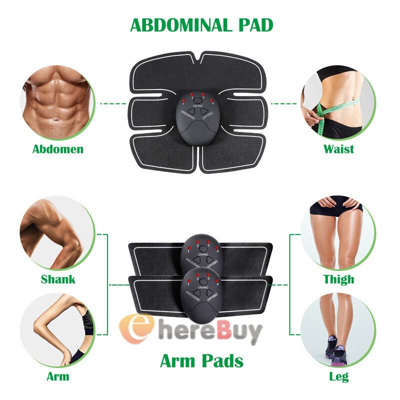 Rechargeable - EMS Abs Trainer Arms & Hips Muscle Stimulator Abdominal Training