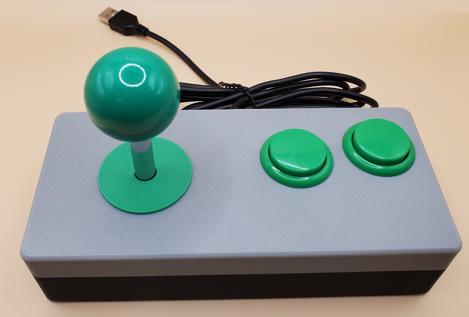 USB Two Button Arcade Joystick (Sanwa Style, 8-Way)