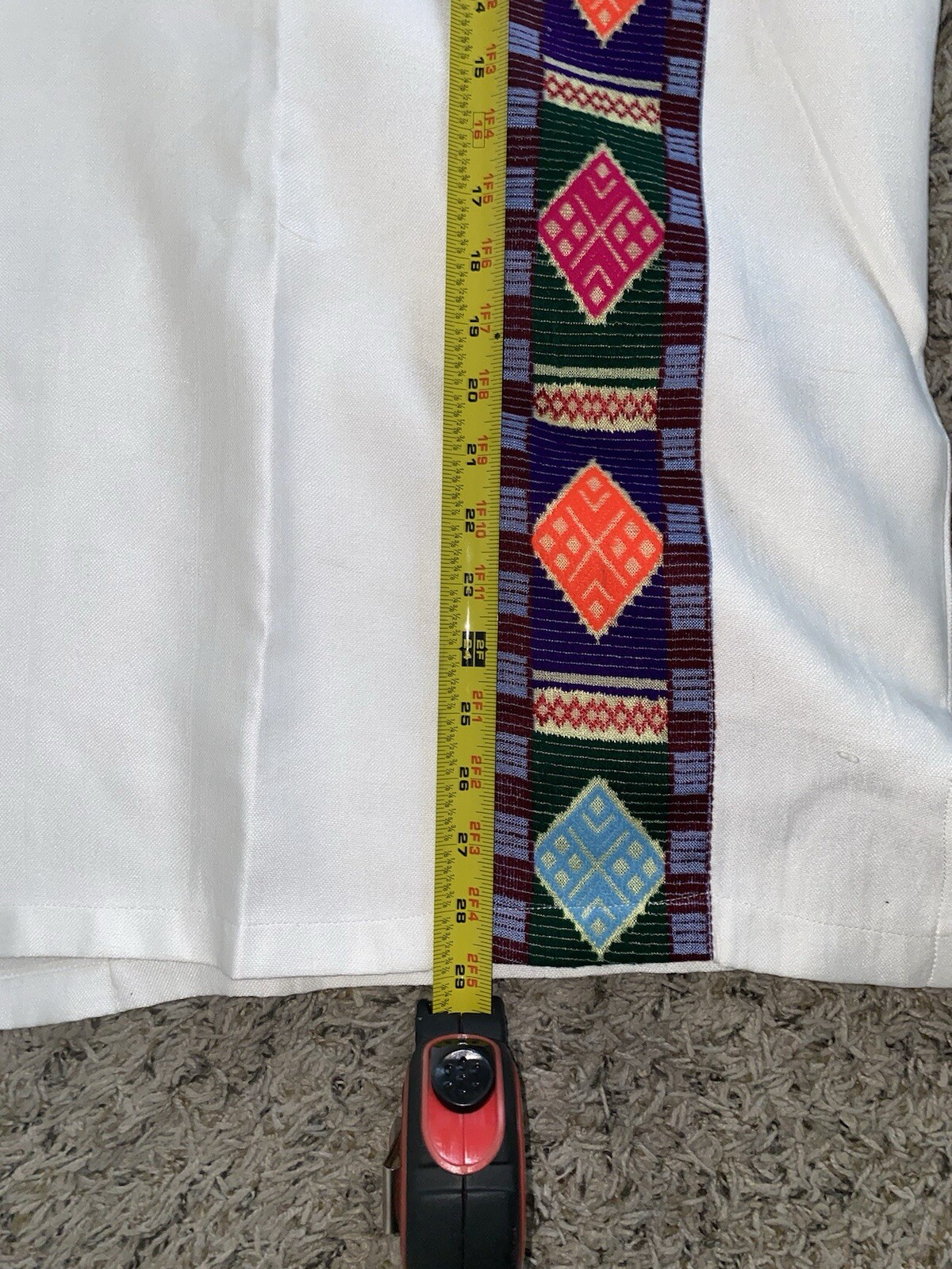 Ethiopian Traditional Embroidered White Color Man’s Top’s Size M