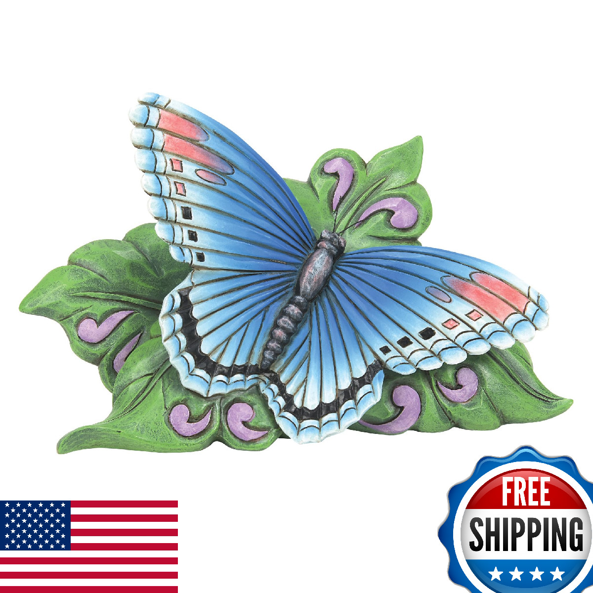 Enesco Jim Shore Heartwood Creek Mini Red Spot Purple Butterfly Figurine 3"