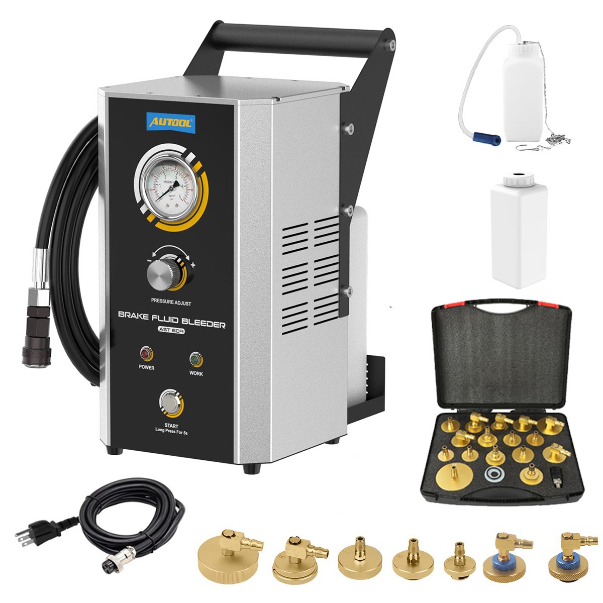 Electric Brake Fluid Bleeder Machine Brake Oil Exchanger Vacuum Pump 24 Adapter