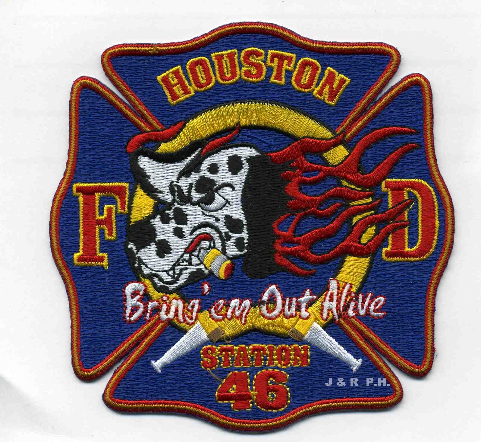 Houston  Station-46  "Bring Em Out Alive", Texas (4.5" x 4.5" size) fire patch