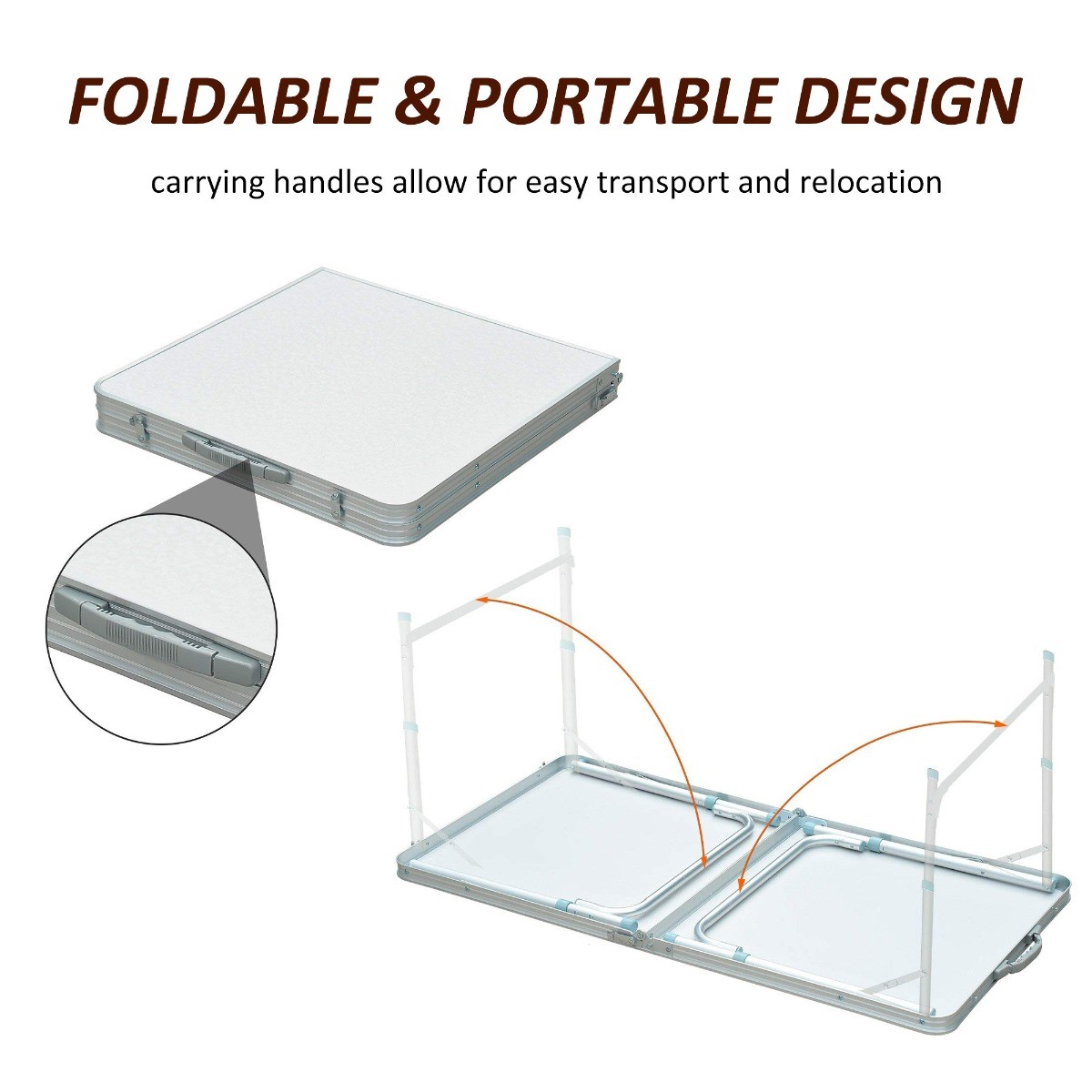 Aluminum Lightweight Portable Folding Easy Clean Camping Table