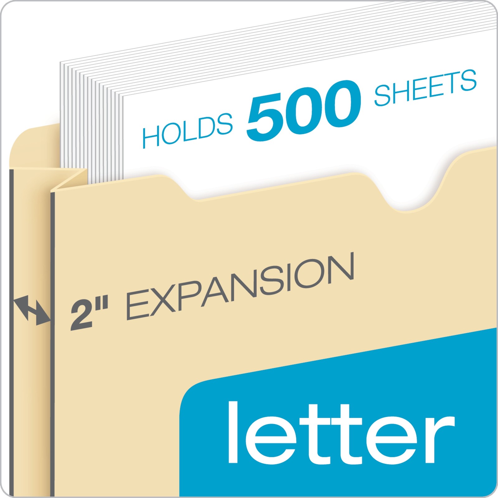 File Jacket Letter 2" 10 per Pack Manila Reinforced Design