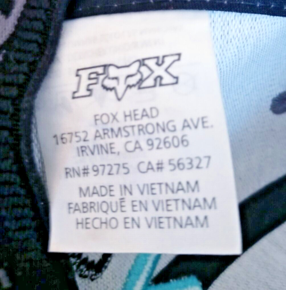 Fox Head Racing Blue & Black Fox Grey Cap Hat Flexfit Size Large-XL