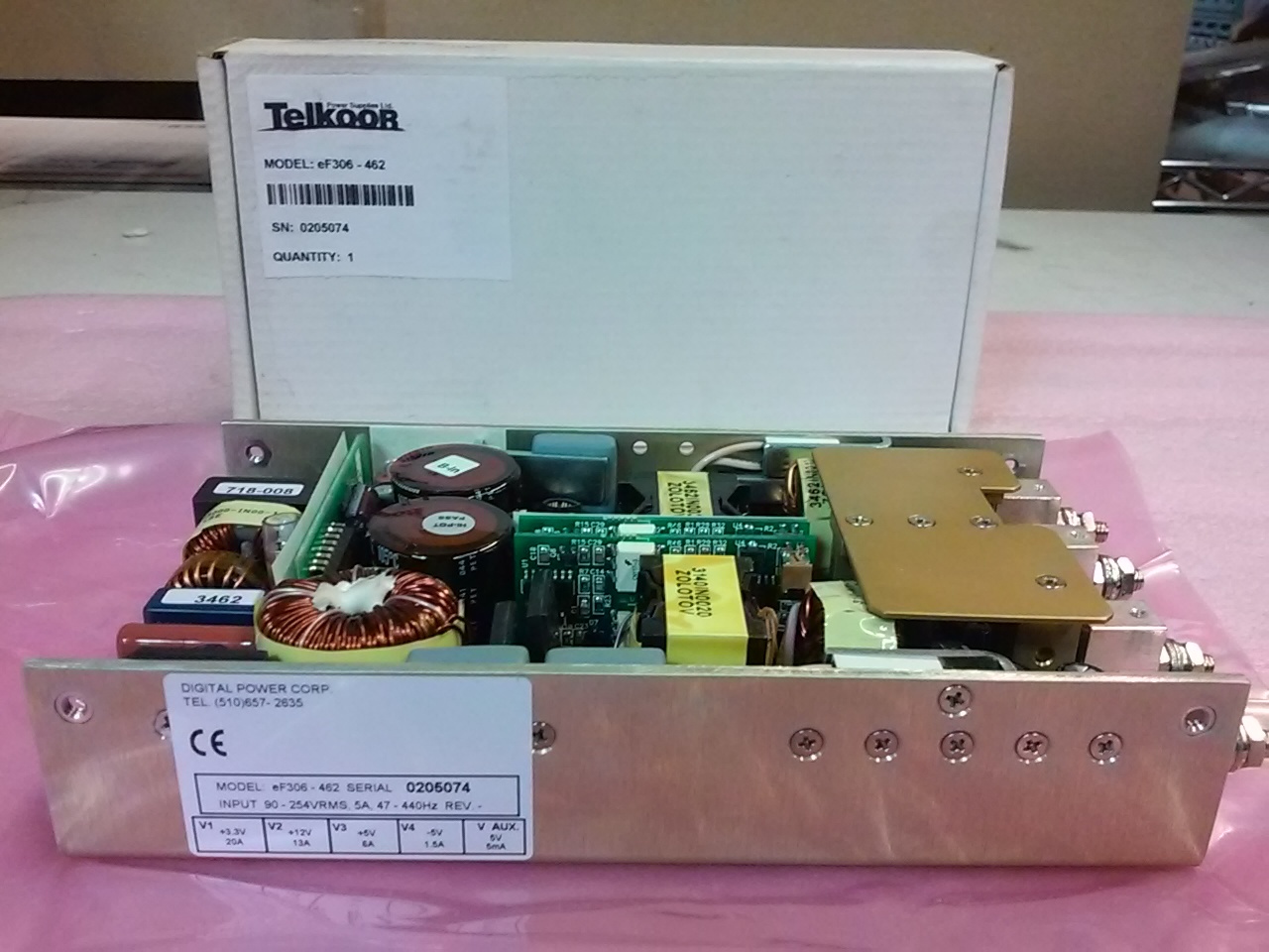 New TELKOOR Digital Power eF306-462 Open Frame Variable Output DC Power Supply