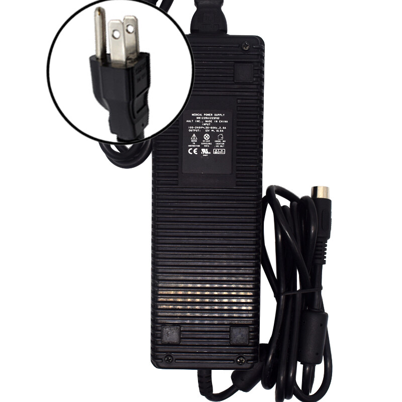12V 10A 8-Pin Ault Korea Medical Power Supply Charger AC Adapter MW122RA1223F02