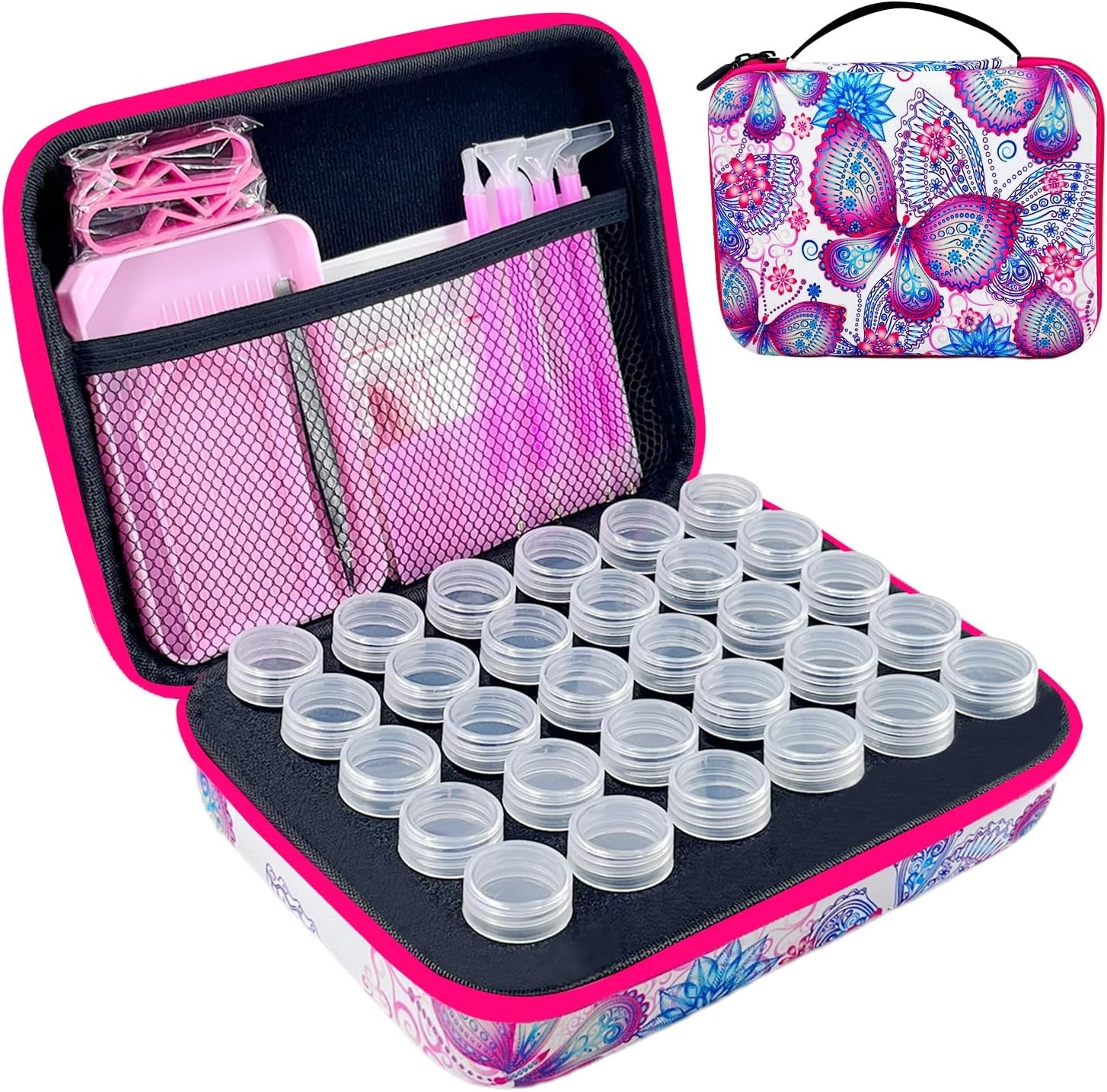 Diamond Painting Storage Containers 30 Slots Pink Case