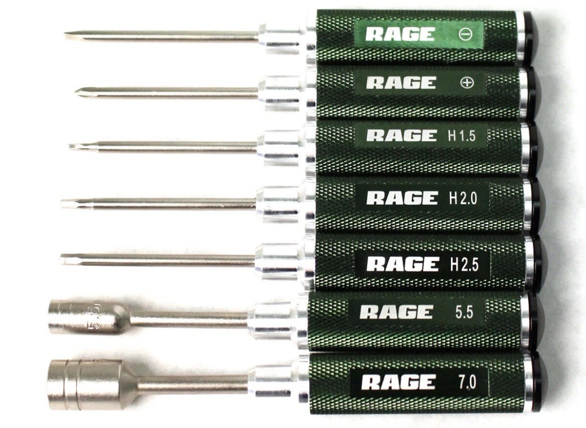 Rage RC Compact 7 Piece Machined Tool Set with Carrying Case RGR1500