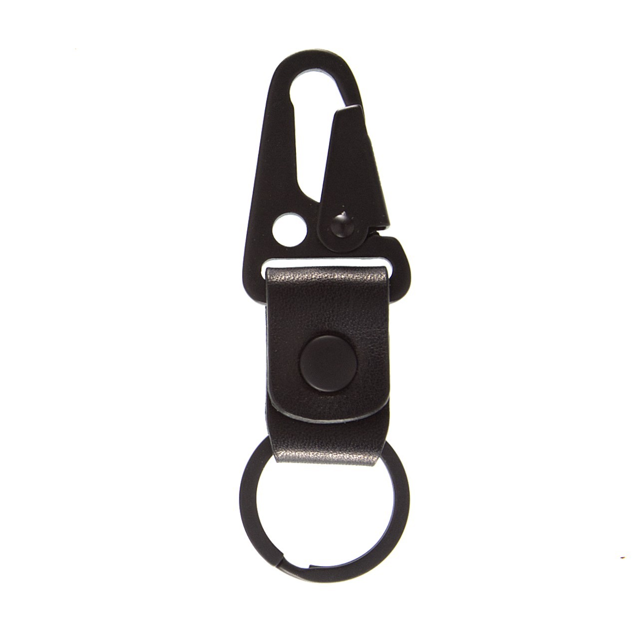Black Leather Key Chain - Horween - USA Handmade by New Saint Leather
