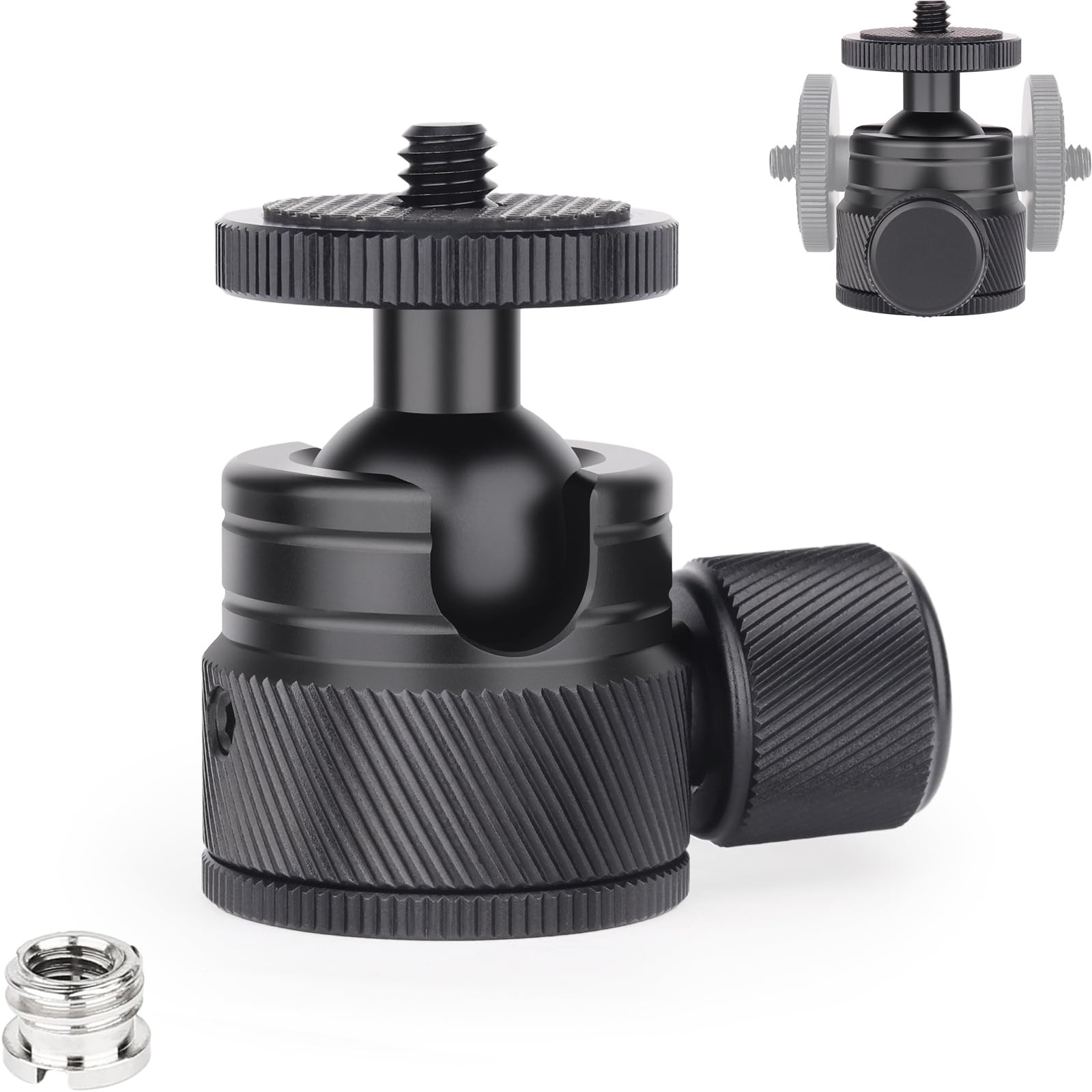 Mini Ball Head-INNOREL C19 Mount Tripod Head-CNC Metal Low Profile C19, Black