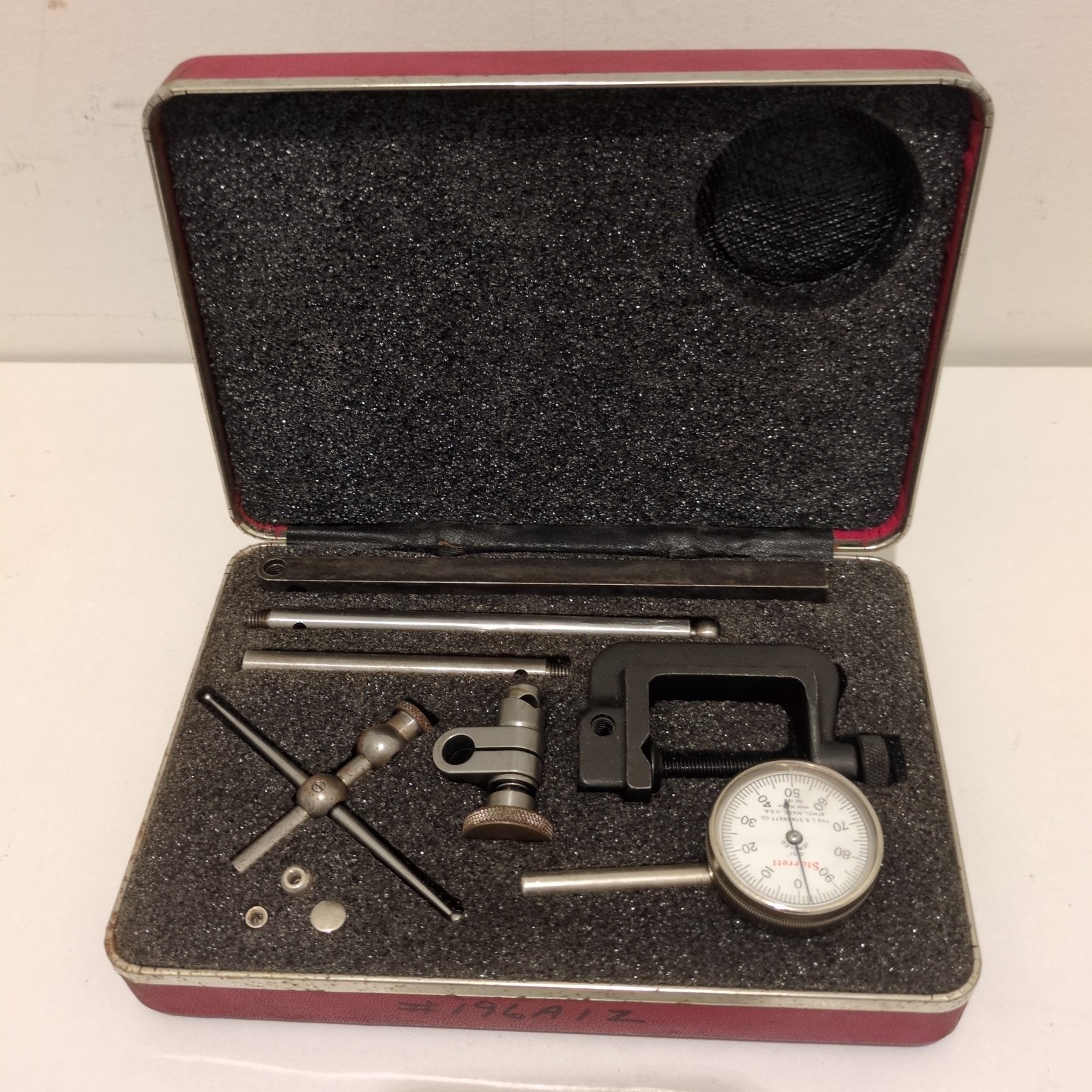 Starrett No. 196 Dial Indicator Set with Attachments in Case - Working - Nice
