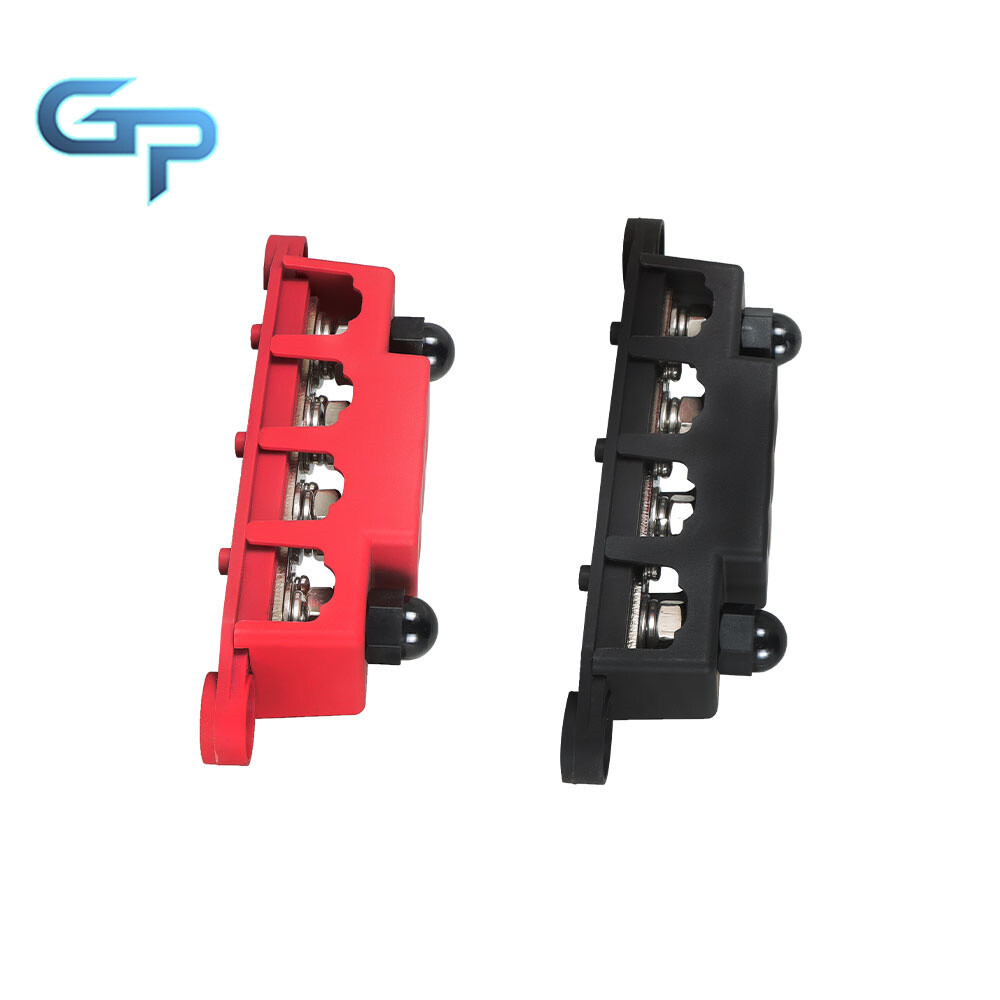 Bus Bar Power Distribution 12V 250A 3/8" 4 Post Busbar  Red and Black Pair
