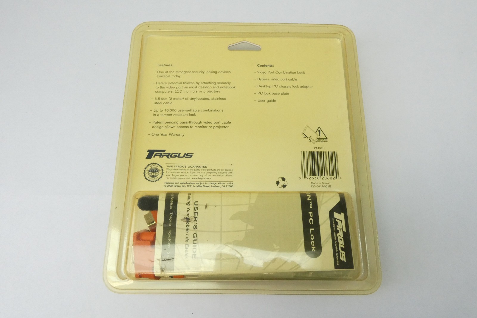 Targus DEFCON VPCL Computer Video Port Combination Lock PA492U Security Cable